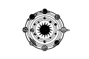 Solar System Silhouette Clipart, a Graphic by balal (Thumbnail 2 of 13)