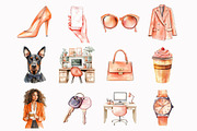 Watercolor Lady Boss clipart, an Illustration by Design Market (Thumbnail 3 of 4)