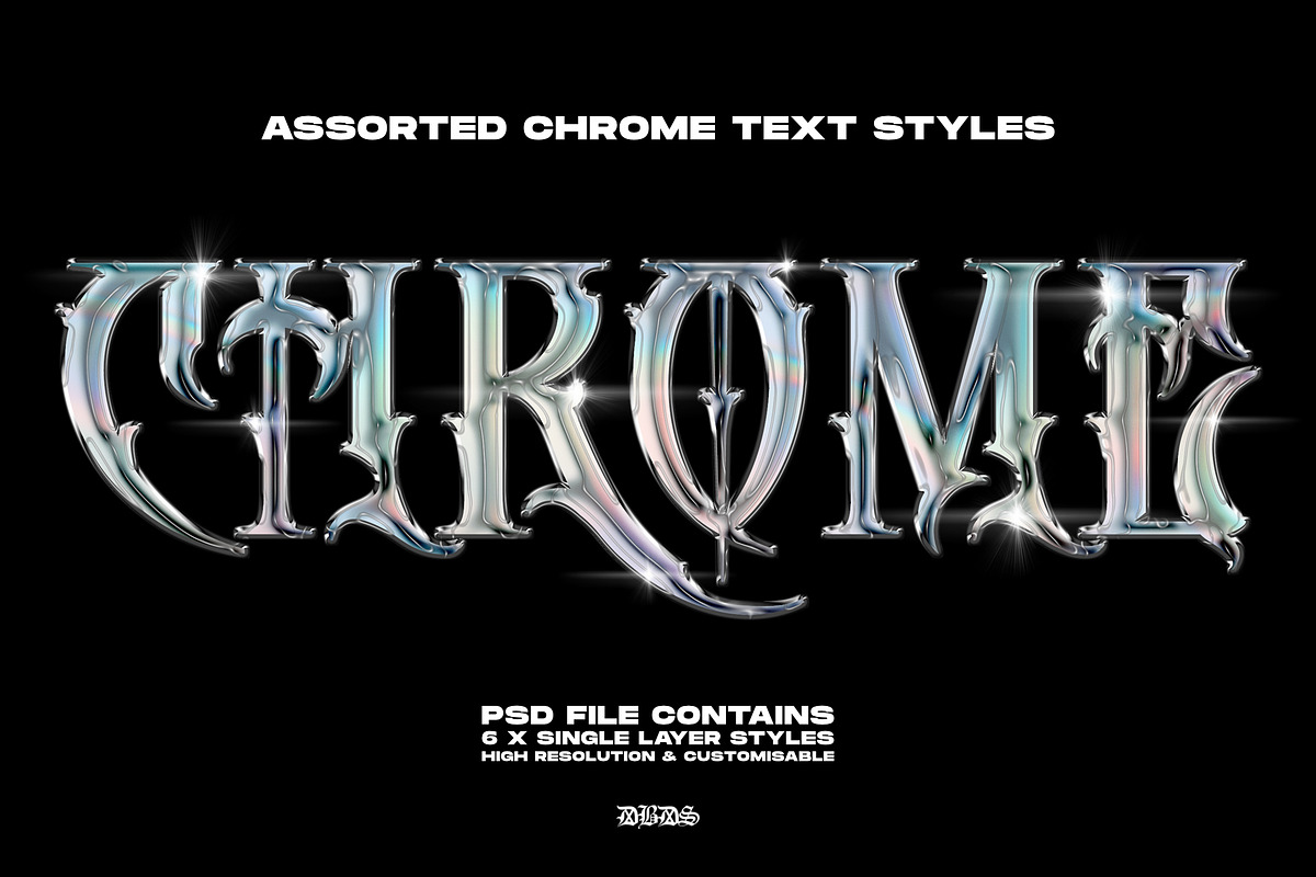 Chrome Metal Text Styles, a Layer Style Add-On by dbdslondon (Photo 1 of 6)