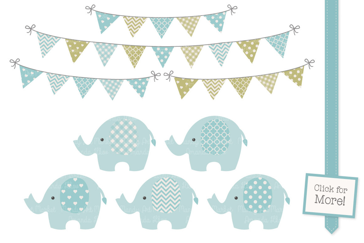 Boys Vintage Elephant Clipart, an Illustration by Amanda Ilkov (Photo 2 of 3)