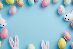 Spring fest with eggs  bunnies, a Photo by Beautiful things
