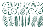 Hand Drawn Spruce Branches & Pattern, a Background Graphic by IRSYART (Thumbnail 5 of 9)