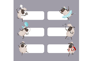 Cartoon sheeps. cute animals sheeps, an Animal Illustration by Onyx