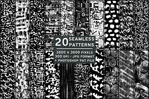 20 Black And White Seamless Patterns