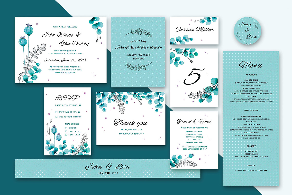 Wedding Invitation Suite Foliage, an Invitation Template by Designifty (Photo 1 of 5)