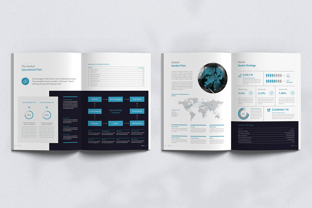Annual Report Brochure Canva, a Brochure Template by TheBrightGrap (Photo 7 of 11)