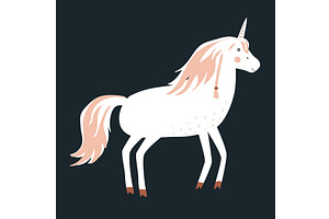 Cute unicorn cartoon isolated, an Animal Illustration by Toltemara