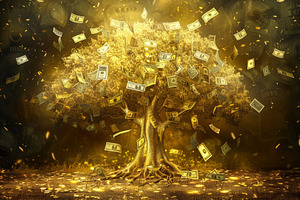 A tree with dollar bills for leaves,, a Photo by Iftikhar Alam
