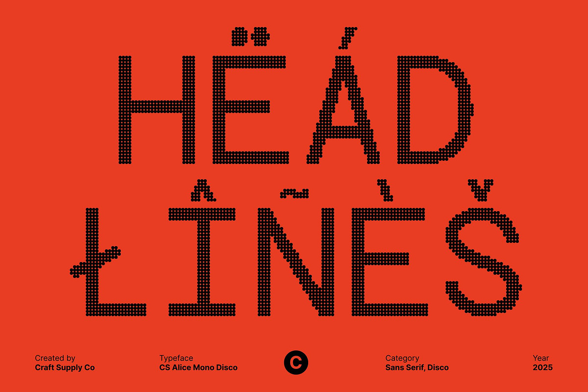 CS Alice Mono Disco, a Sans Serif Font by Craft Supply Co. (Photo 5 of 8)