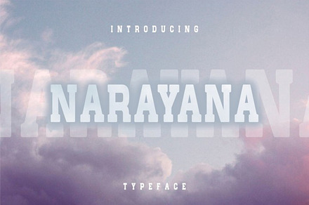 Narayana - Display typeface font, a Serif Font by Vintage Font Lab
