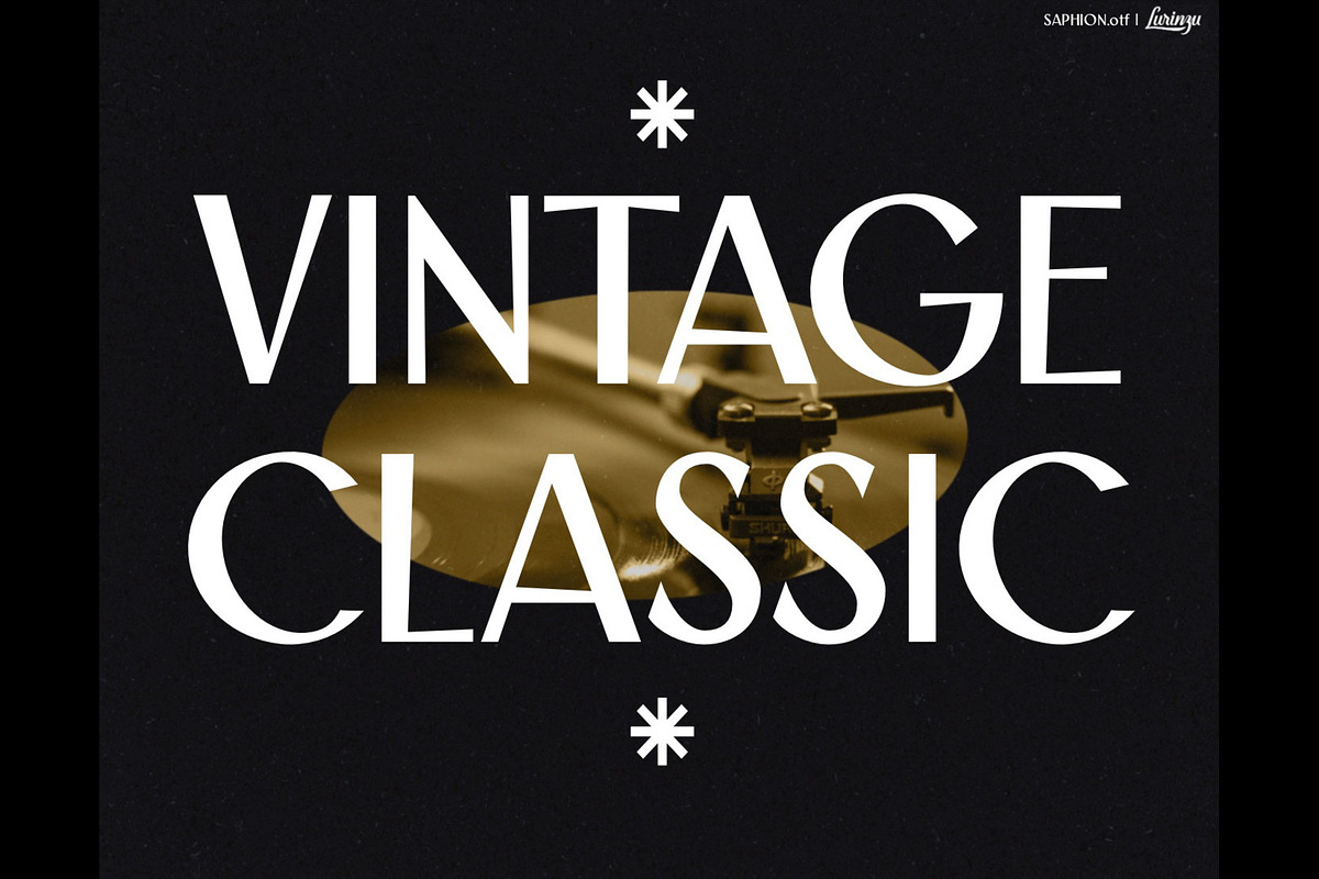 Saphion- Vintage Display Typeface, a Sans Serif Font by Lurinzu Studios (Photo 8 of 9)