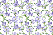 Set of Watercolor Freesia Flowers, an Illustration by Imaginasty (Thumbnail 5 of 5)