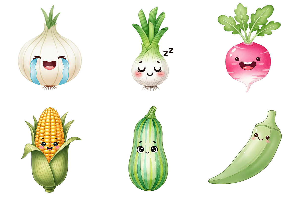 Watercolor Vegetables Clipart, an Illustration by Watercolor design (Photo 4 of 4)