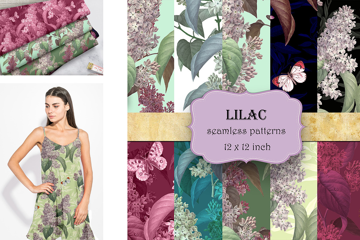 Lilac Seamless pattern, a Pattern Graphic by NastiaDesignsPrints (Photo 1 of 8)