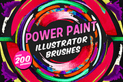 Power Paint Illustrator Brushes, a Brush Add-On by MarkieAnn Creative (Thumbnail 1 of 7)