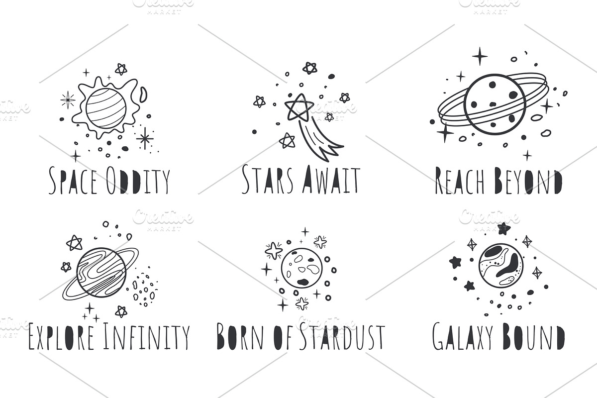 Set of simple illustrations with, an Illustration by Tati_Kli