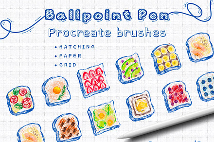 28 Ballpoint pen procreate brushes, a Brush Add-On by ProcreateiBox