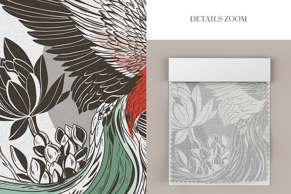 Hand Drawn Digital Wallpaper Phoenix, a Wallpaper Graphic by Nature.Of.Kate (Photo 4 of 11)