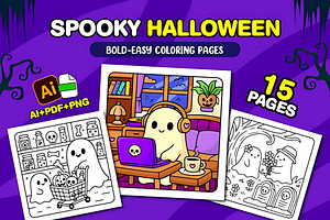 Spooky Halloween Cozy Coloring Pages
