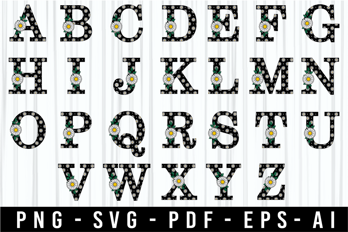 Floral Alphabet, Floral Font SVG, an Object Graphic by D2PUTRI (Photo 3 of 31)
