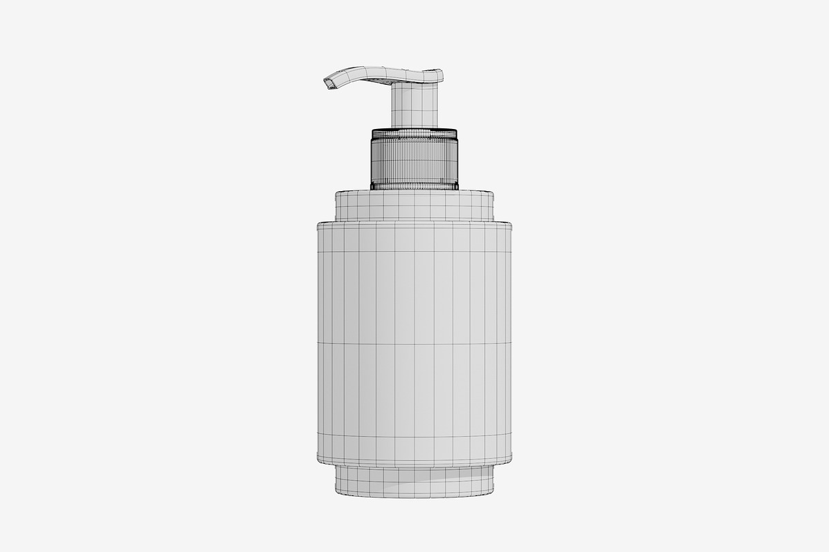 Amber Glass Pump Bottle 3D Model, an Object 3D Model by Akebareee (Photo 2 of 3)