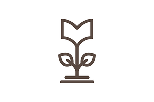 growth study book plant line logo, a Branding & Logo Template by devastd