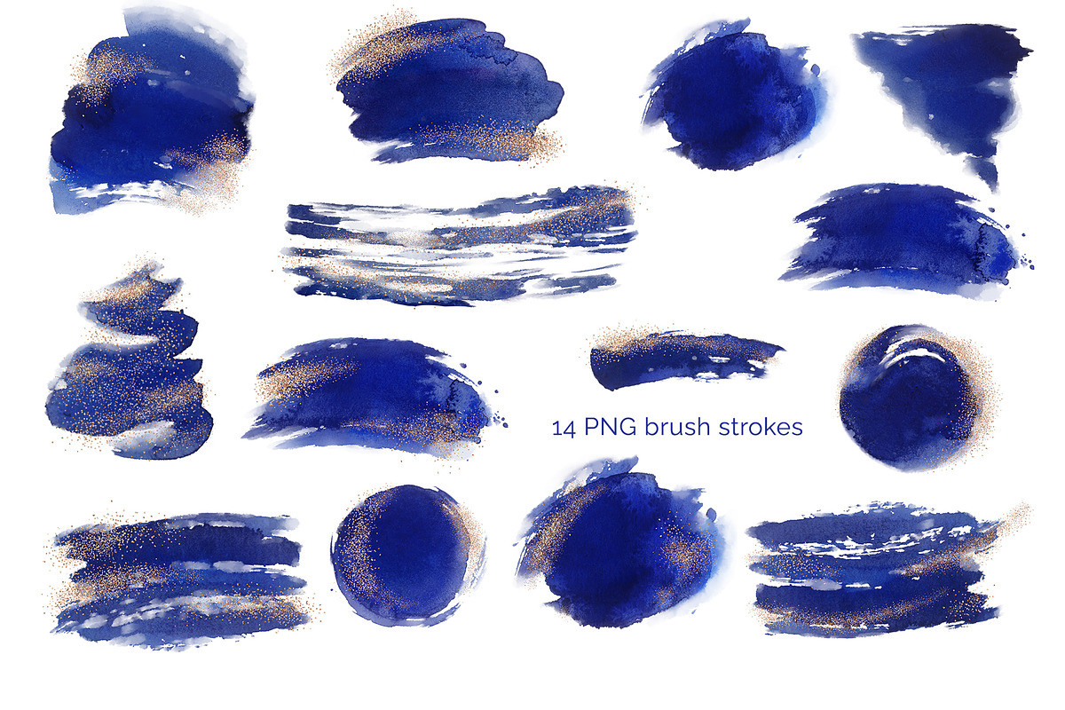 Sapphire & Gold abstract clipart, a Texture Graphic by My Wondercolor (Photo 4 of 7)