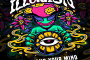 Psychedelic Alien Illustration, an Object Illustration by Pries Studio (Thumbnail 2 of 3)
