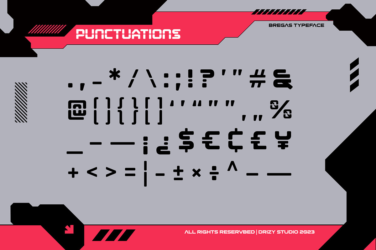 Bregas - Modern Stencil Font, a Sans Serif Font by Drizy (Photo 4 of 10)