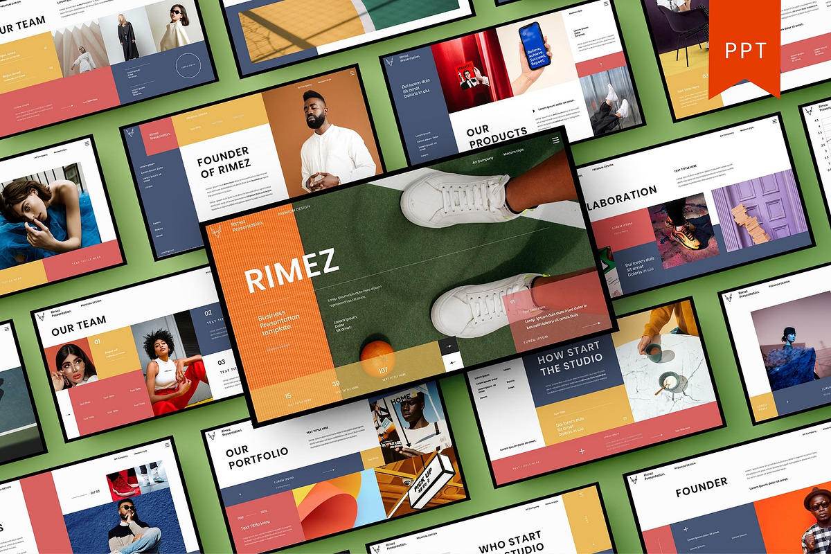 Rimez – Business PowerPoint Template, a Presentation Template by Dens Creative Studio (Photo 1 of 6)