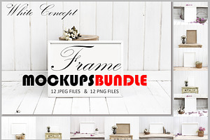 Frame Mockups Bundle, White Concept