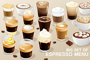 Big Set of Espresso Menu, an Object Graphic by Daraon (Thumbnail 1 of 4)
