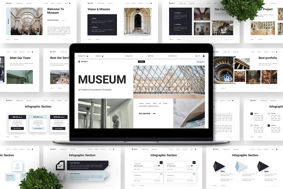 Museum - Art Gallery Powerpoint preview 4