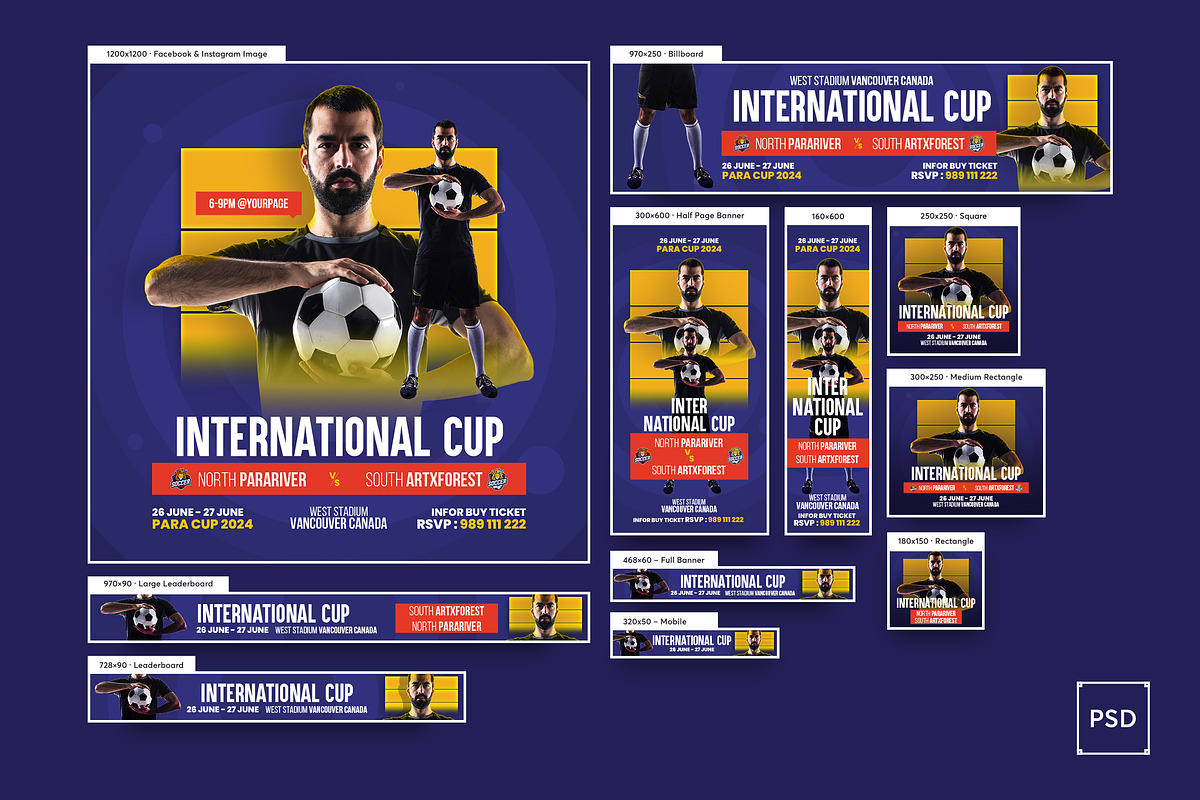 Soccer Banners Ad, a Social Media Template by iDoodle Studio