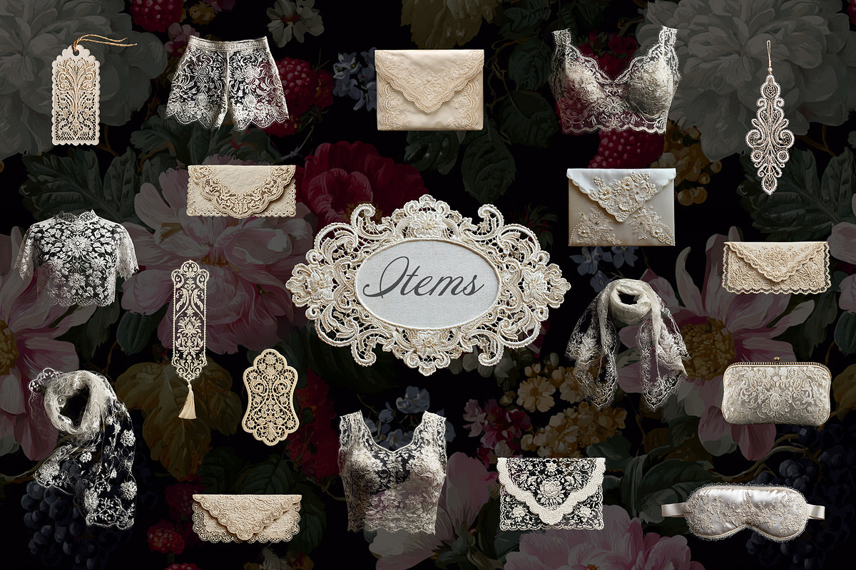 Vintage Lace Collection, an Object Graphic by NatalieArtShop (Photo 6 of 9)