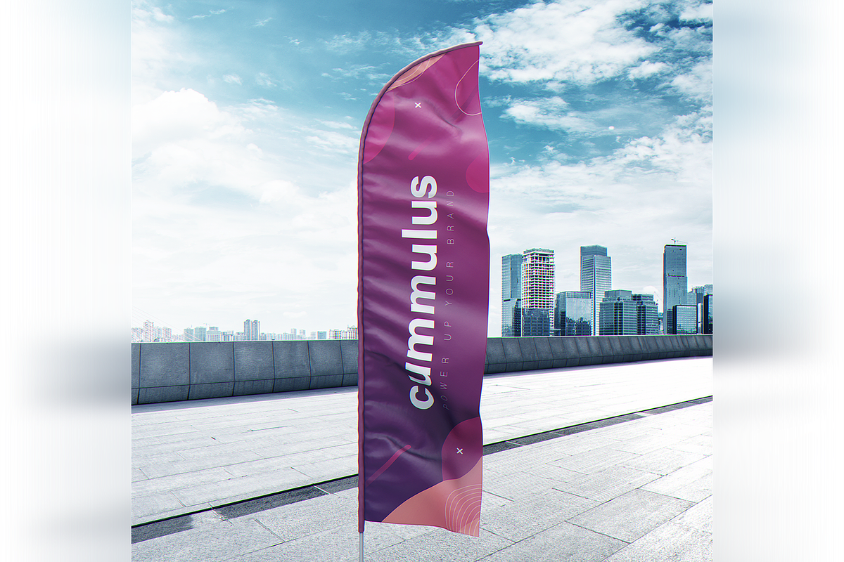 Quill Feather Bow Sail Flag MockUp, an Advertising Mockup by coloformia (Photo 4 of 15)