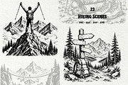 Hiking Scenes Adventure Graphics, a Sport Illustration by DENIDigitalArtSudio (Thumbnail 1 of 7)
