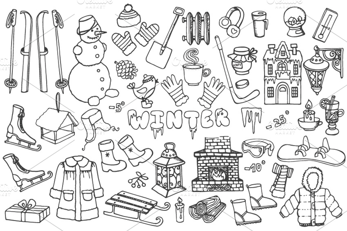 New year season.Doodle elements, an Illustration by Tatianakost49 (Photo 2 of 2)