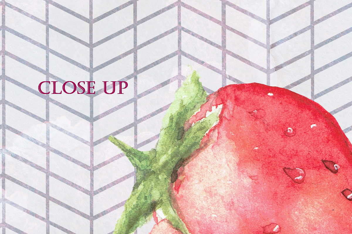 14 Handpainted Strawberry Elements, a Decorative Illustration by Tubigan Art (Photo 2 of 3)
