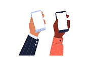 Hands with empty phone screens set, a Technology Illustration by Good Studio (Thumbnail 2 of 4)
