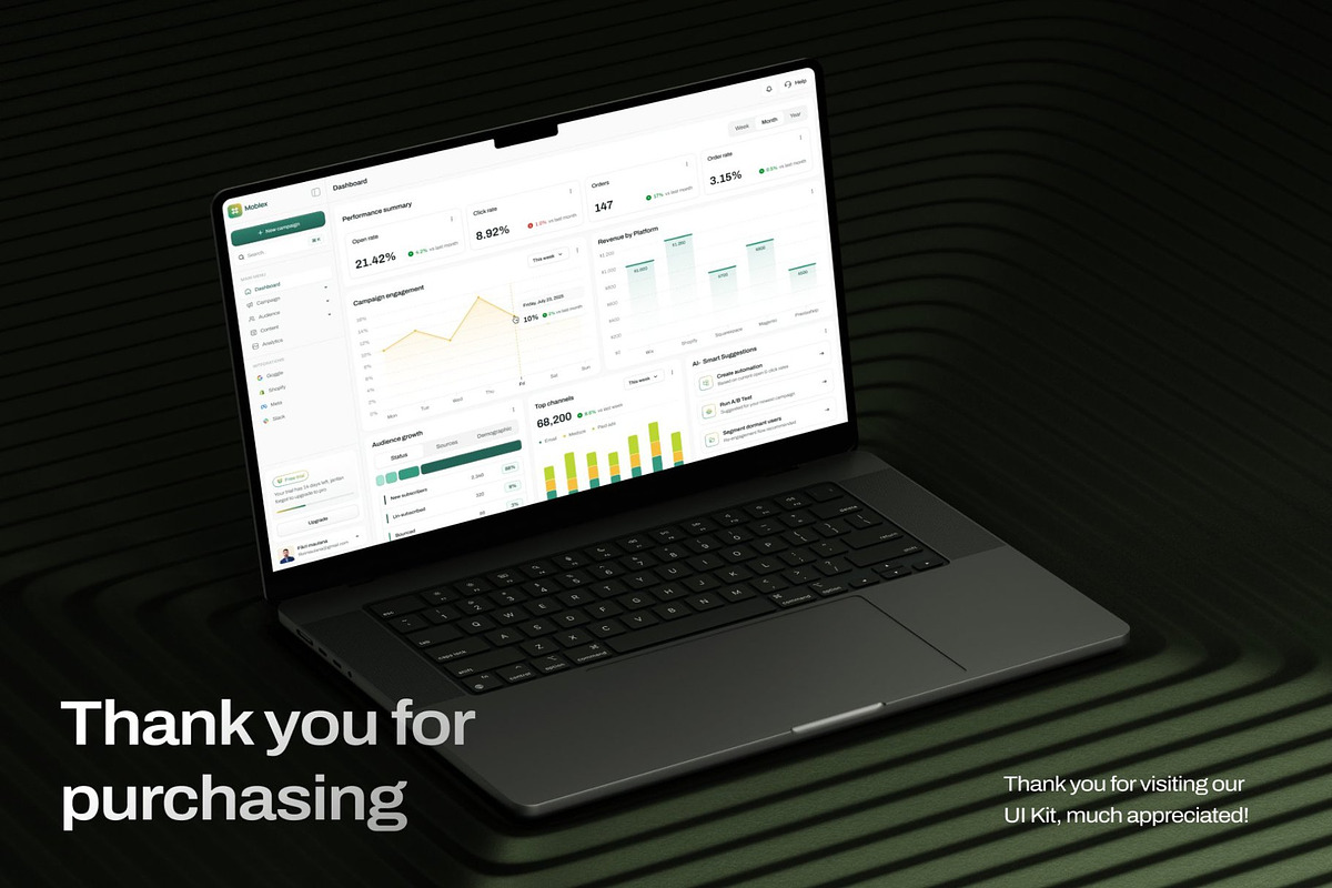 AI Marketing Dashboard UI Kit preview 8