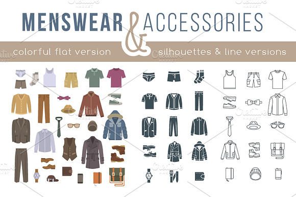 Men Clothes And Accessories Icons