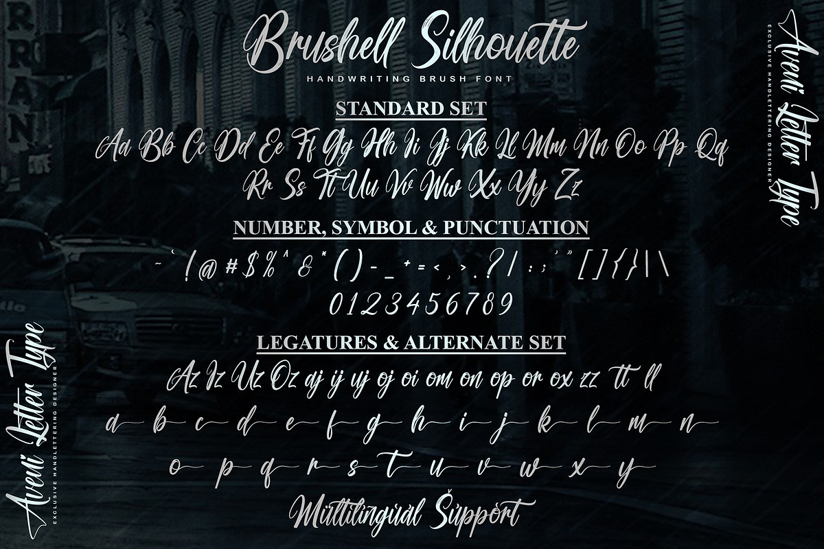 Brushell Silhouette | Handwriting, a Handwritten Font by Aveni Letter Type (Photo 10 of 10)