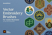 Vector Embroidery Brushes, a Brush Add-On by Komet & Flicker (Thumbnail 1 of 13)