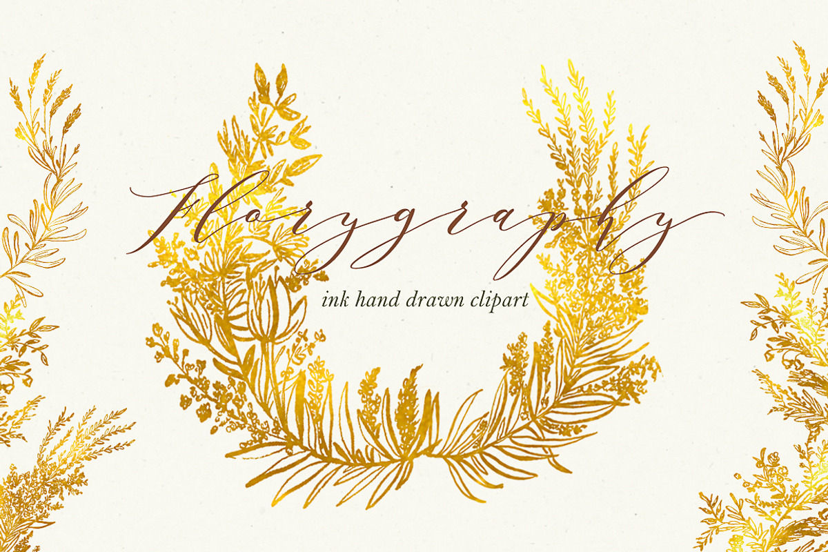 Florygraphy. Calligraphy ink clipart, an Illustration by LABFcreations (Photo 3 of 3)
