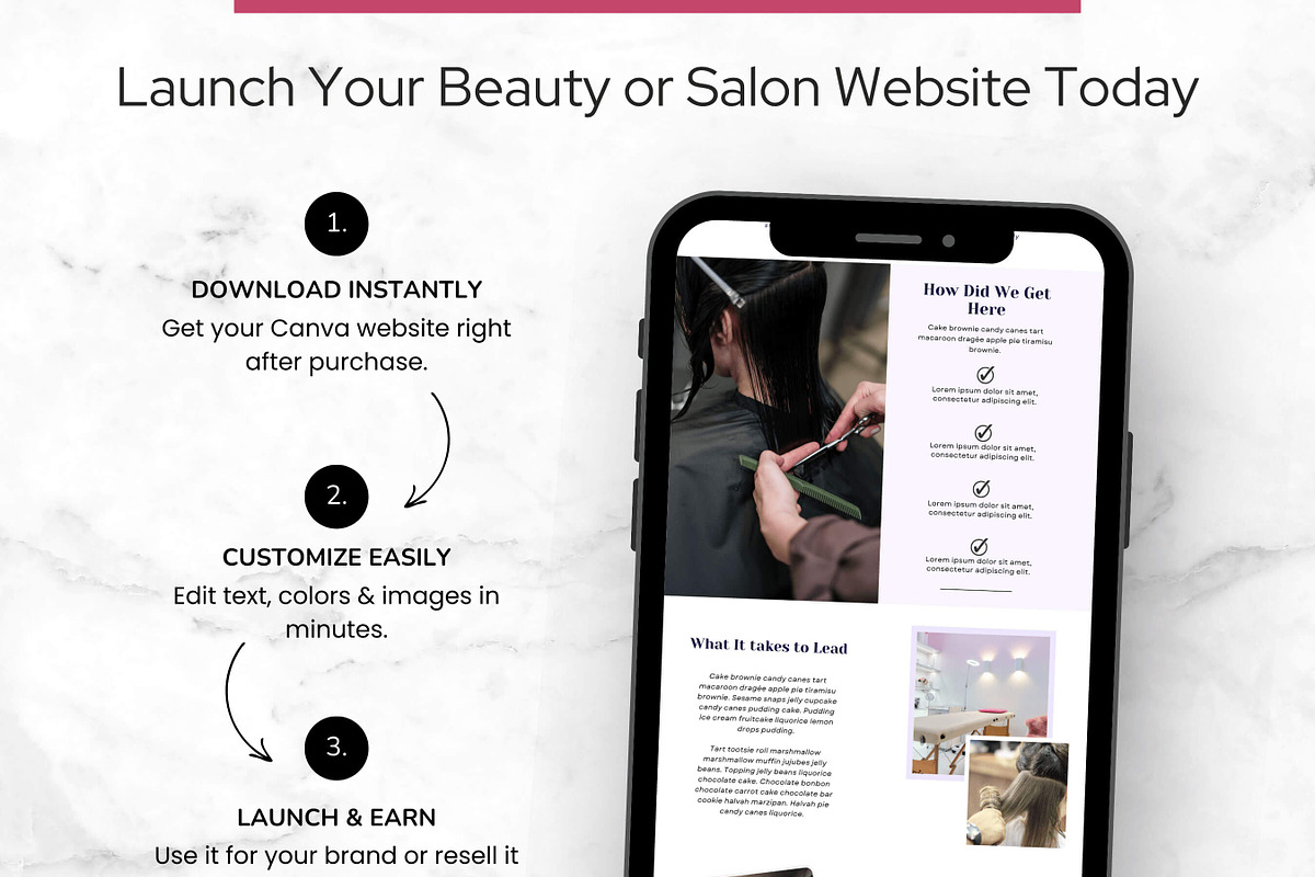 Beauty & Hair Salon Canva Website preview 6