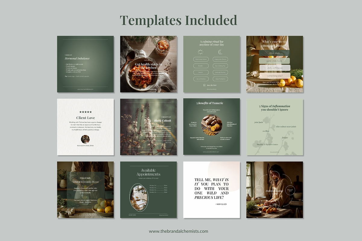 Mother Earth Wellness Template Pack, a Social Media Template by The Brand Alchemists (Photo 5 of 14)