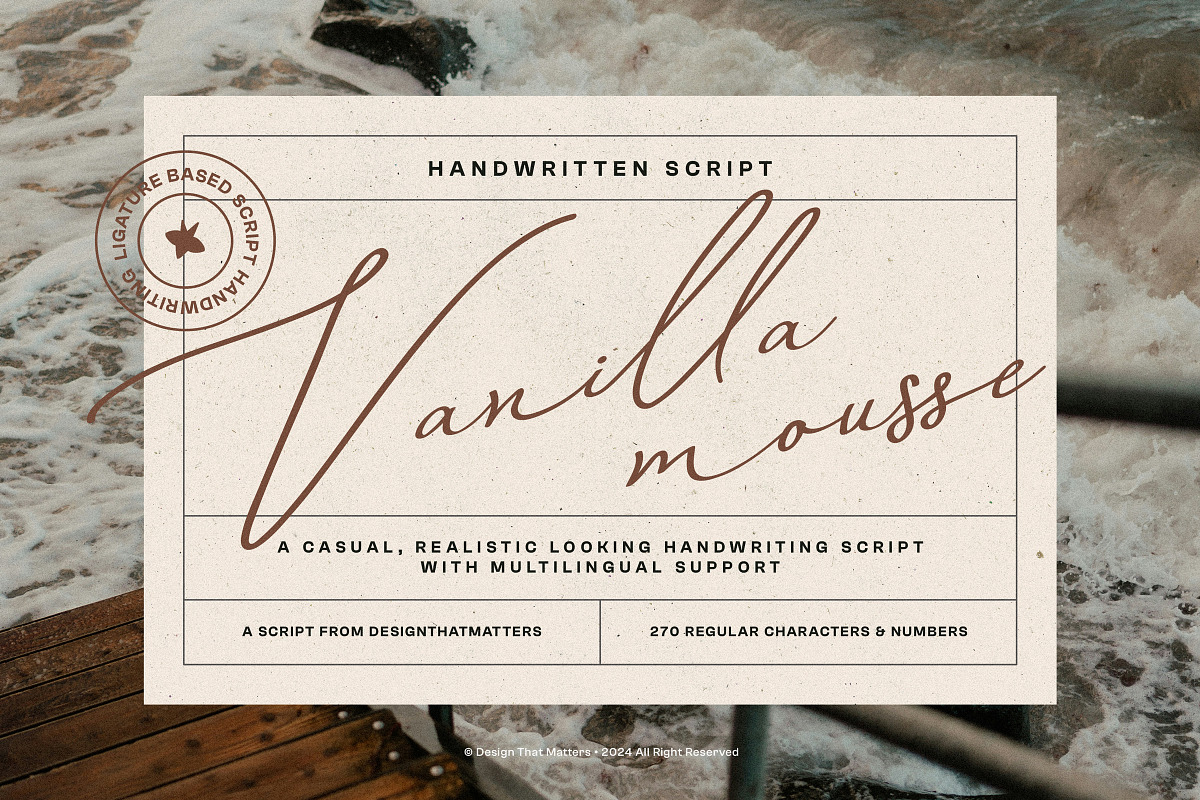 Vanilla Mousse Script, a Handwritten Font by DesignThatMatters (Photo 1 of 10)