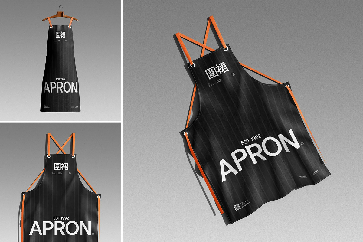 Black Kitchen Apron Mockup, a Household Mockup by Brand Earth (Photo 1 of 4)