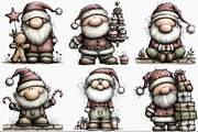Quirky Whimsical Santa Clipart, an Illustration by Canvas Craft (Thumbnail 4 of 7)